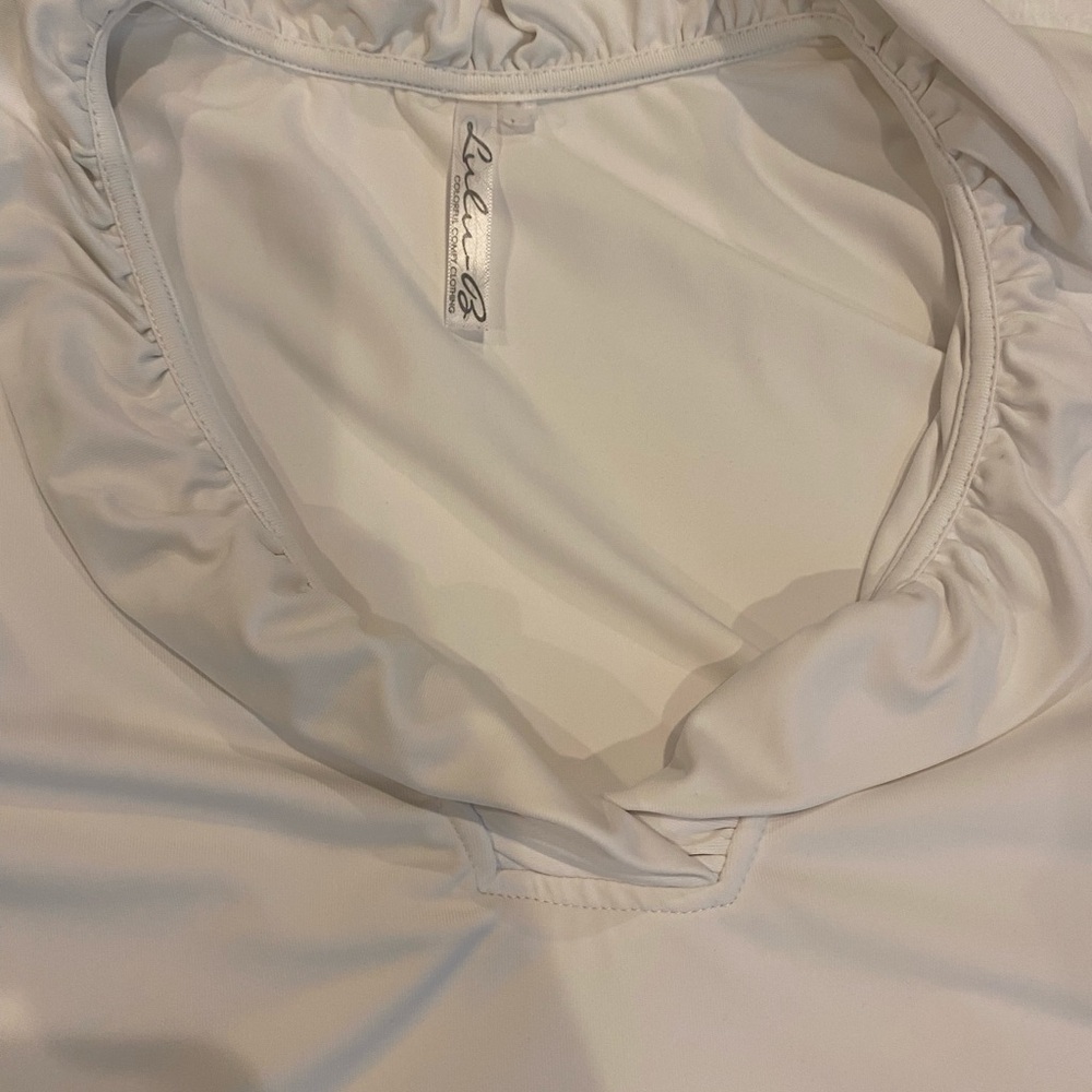 Lulu-B Cream Ruched Neck Top